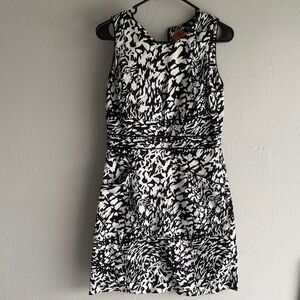 Tory Burch Black and White Abstract Mini Dress